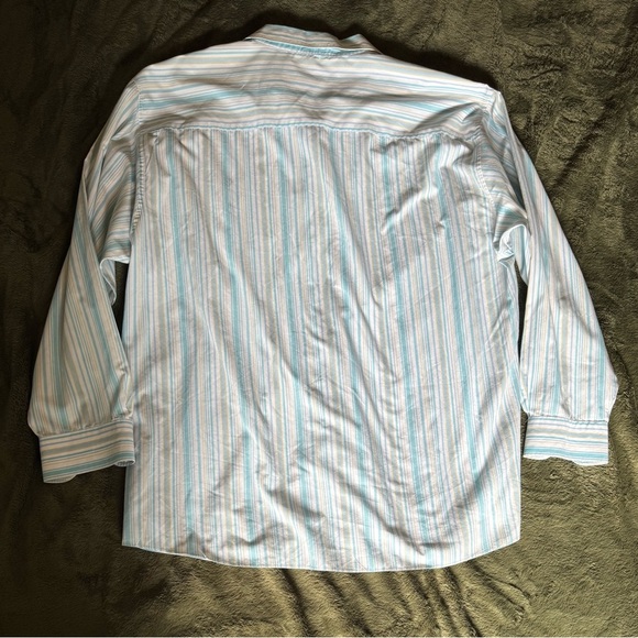 Lacoste Blue and White Striped Shirt Size XL - Picture 2 of 5